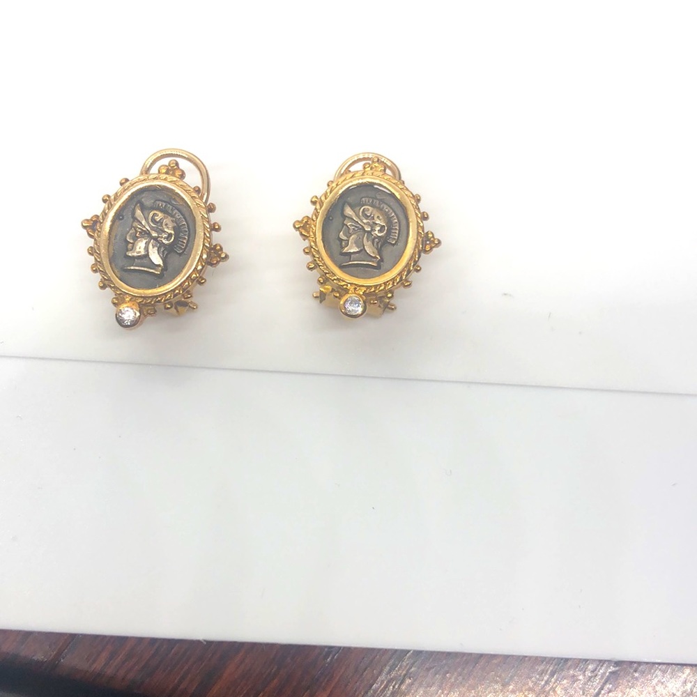 Gold 14k earrings with Diamonds Estate Jewelry
